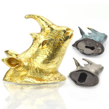Craft Supplies Cheap Beauty Cute 3D Bronze Animal Head Set Metal Home Wall Art Decoration